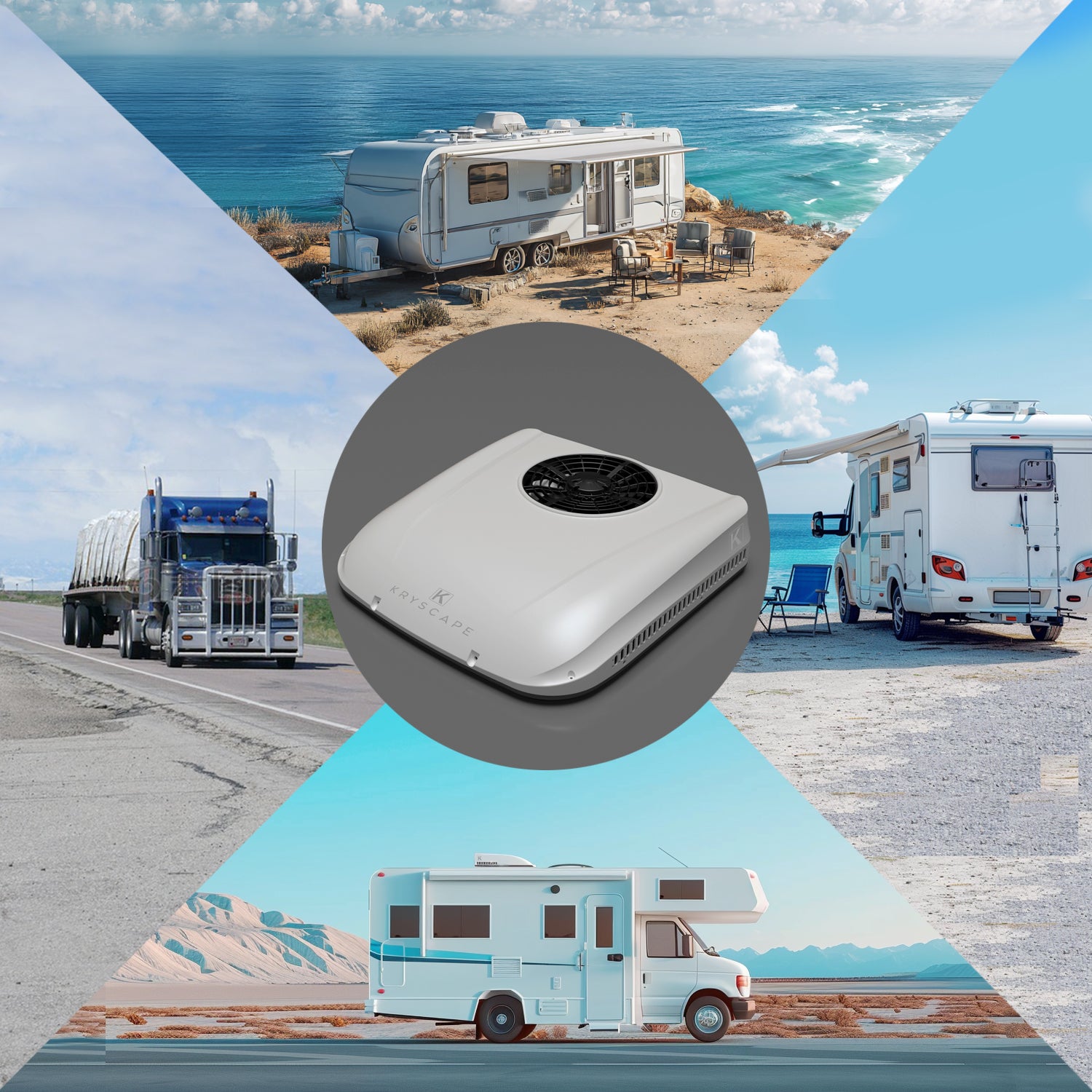12V 10000BTU Rooftop RV Air Conditioner for RV, Van, Camper, Truck KrysCape
