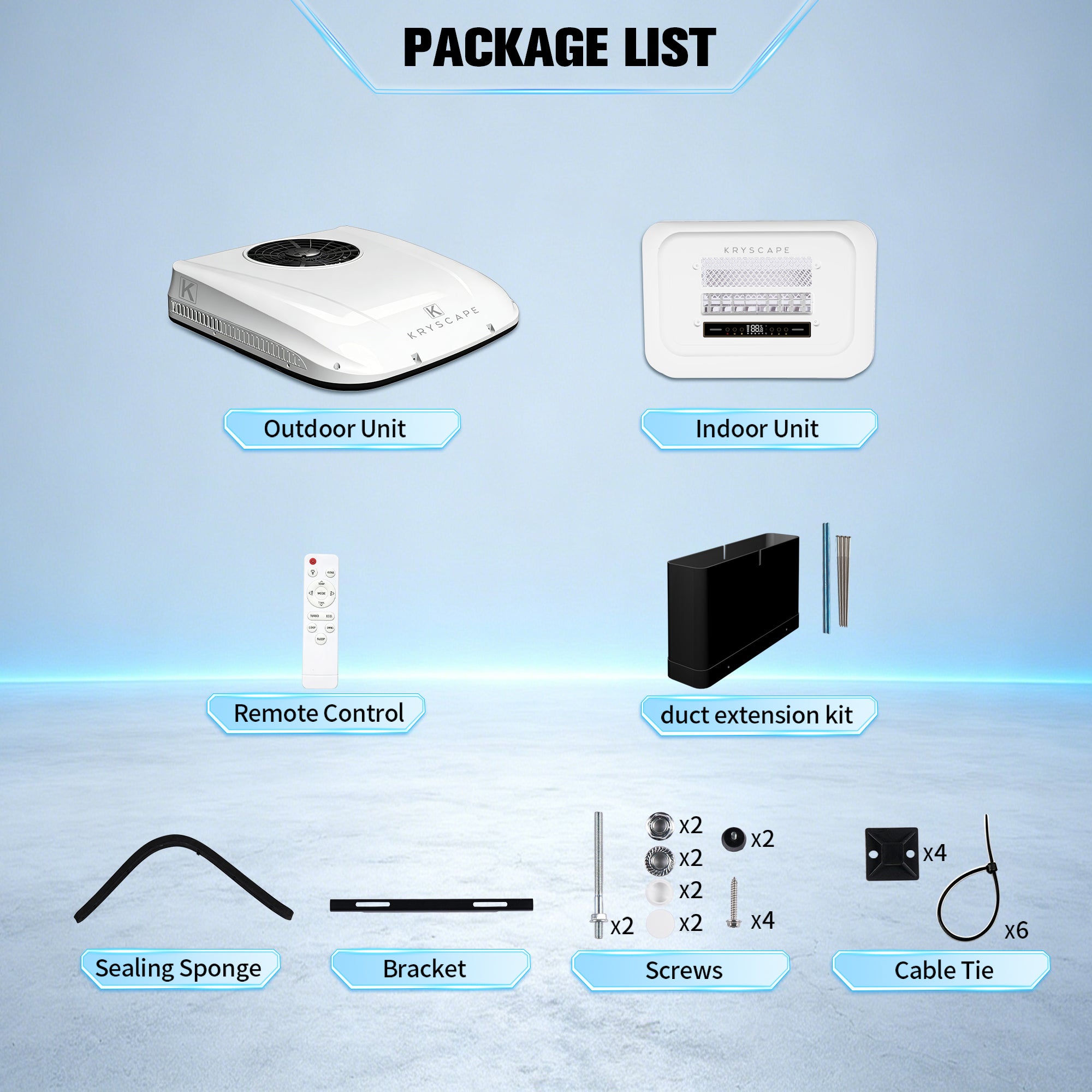 12V 10000BTU Rooftop RV Air Conditioner for RV, Van, Camper, Truck KrysCape